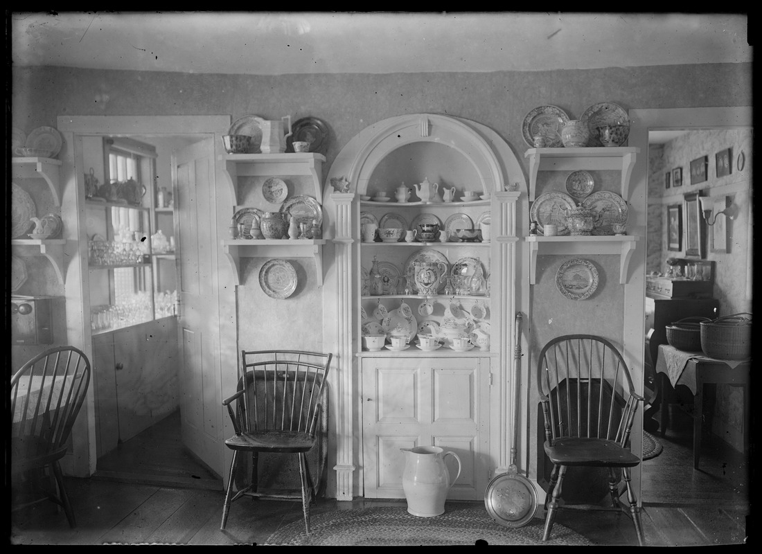 Interior - dining room wall. Many dishes