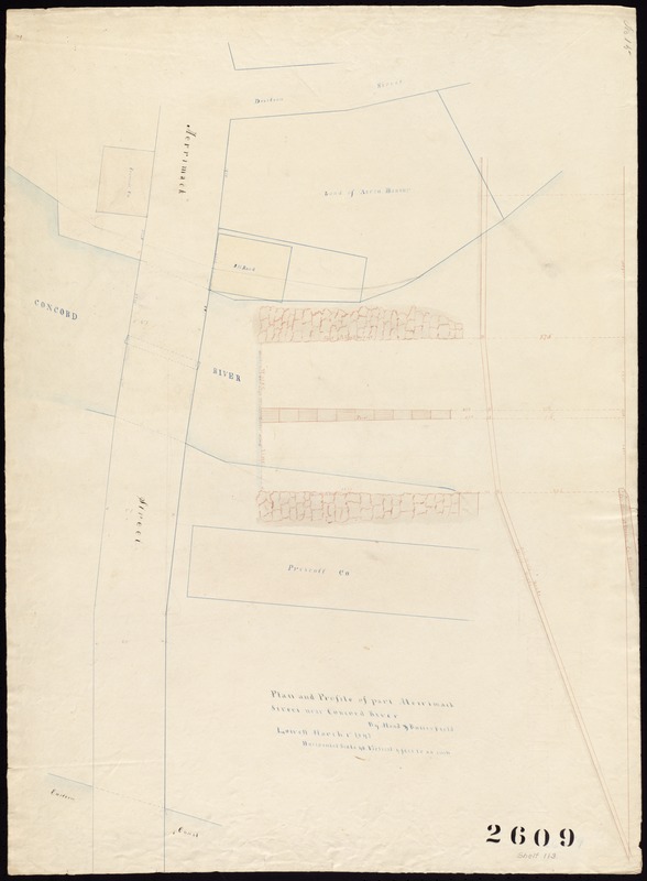 Plan and profile of part Merrimack Street near Concord River. By Mead & Butterfield