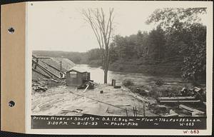 Prince River, Shaft #9, drainage area = 12.9 square miles, flow = 716 cubic feet per second = 55.6 cubic feet per second per square mile, Barre, Mass., 3:50 PM, Sep. 16, 1933