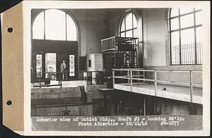 Interior view of Outlet Building, Shaft #1, looking southwesterly, West Boylston, Mass., Oct. 21, 1936