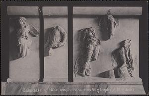 Balustrade of Nike temple - Nike erecting trophy. A. M. Athens