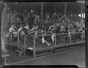 Springfield College Band playing at a game