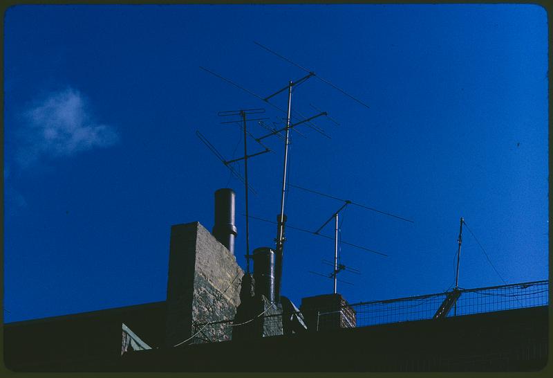 Rooftop with antennas, Boston