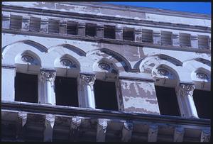 Pointed arches on an exterior wall