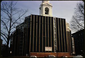 Exterior of St. Stephen's Church, Boston, under restoration