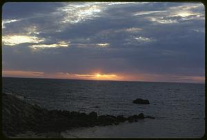 Sunset from rocky shore