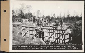 Contract No. 57, Portion of Petersham-New Salem Highway, New Salem, Franklin County, looking northerly at 8ft x 6ft culvert at Sta. 114+80, New Salem, Mass., Oct. 27, 1936