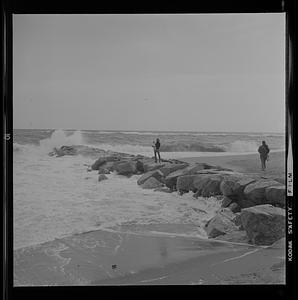 Erosion at Plum Island center and surf fishing