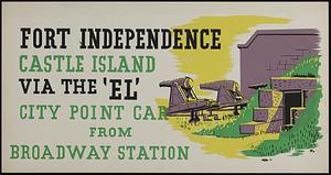Fort Independence, Castle Island, via the "El" City Point car from Broadway Station