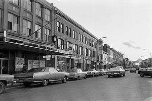 Cars parked on Broadway