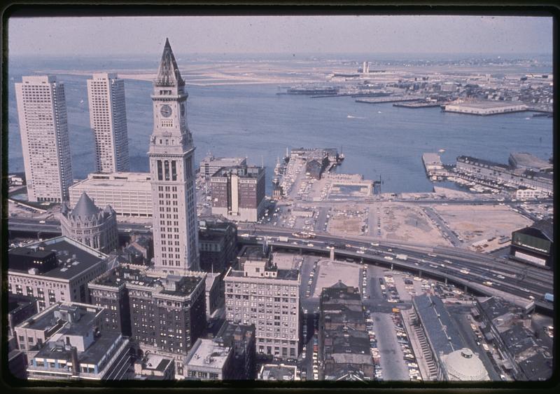 View of Boston from above, Custom House Tower in foreground