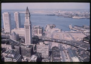 View of Boston from above, Custom House Tower in foreground