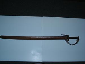 Carved wooden practice sword