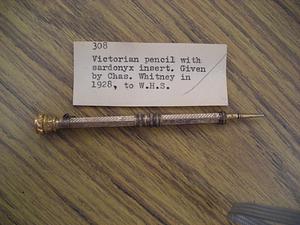 Victorian pencil with sardonyx insert