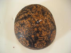 Brazilian painted calabash or cuia bowl