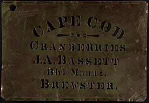 J.A. Bassett Cape Cod Cranberries Barrel Stencil