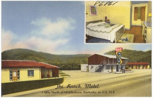 The Ranch Motel, 1 mile north of Middlesboro,  Kentucky, on U.S 25-E