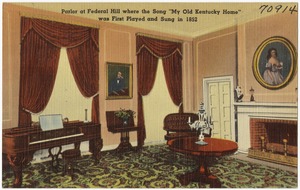 Parlor at Federal Hill where the song "My Old Kentucky Home" was first played and sung in 1852, My Old Kentucky Home, Bardstown, KY