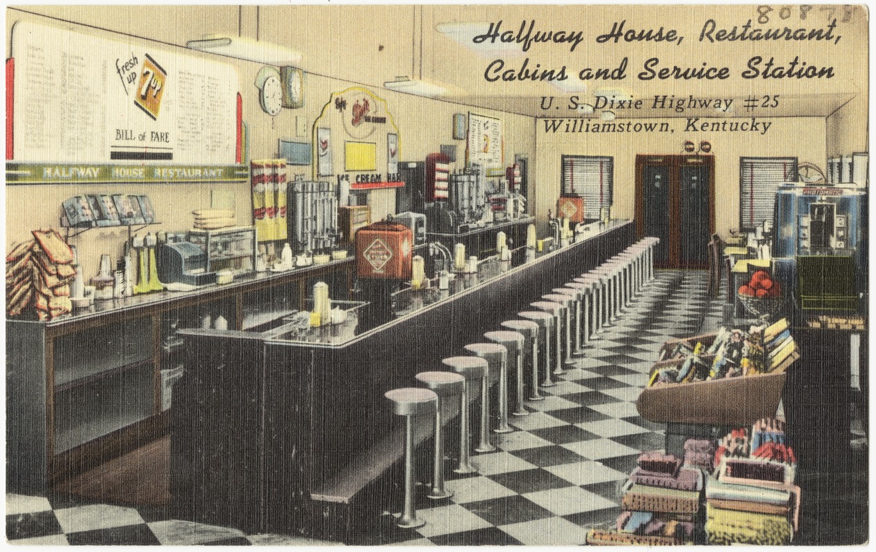 Halfway House Restaurant, Cabins and Service Station, U. S. Dixie Highway #25, Williamstown, Kentucky