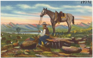 My range horse, original oil painting painted by Leo A. Arvette