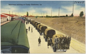 Selectees arriving at Camp Claiborne, La.