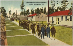 Selectees on Company Street, Camp Livingston, La.