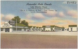 Assunto's Auto Courts, Lake Charles finest, one-mile-from-heart-of-town, on U. S. Highway 90 East, Lake Charles, La.