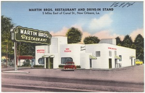 Martin Bros. Restaurant and Drive-In Stand, 5 miles east of Canal St., New Orleans, La.