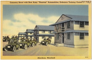 Company Street with new Army "Phantom" Automobiles, Ordnance Traning Center