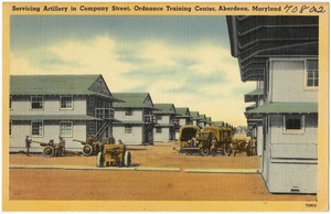 Servicing artillery in Company Street, Ordnanace Training Center, Aberdeen, Maryland