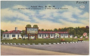 El Dorado Motel, Pulaski Hwy., Rt. No. 40, 20 miles north of Baltimore -- 10 miles south of Aberdeen