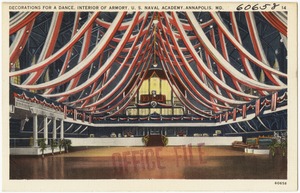 Decorations for a dance, interior of armory, U. S. Naval Academy, Annapolis, Md.