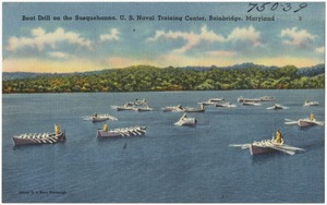 Boat drill on the Susquehanna, U. S. Naval Training Center, Bainbridge, Maryland