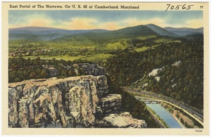 East portal of The Narrows, on U. S. 40 at Cumberland, Maryland