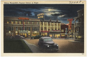 Elkton Maryland's busiest corner at night