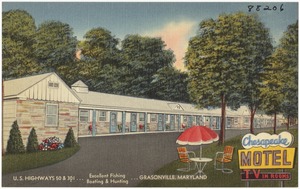 Chesapeake Motel, U. S. Highways 50 & 301... excellent fishing, boating & hunting... Grasonville, Maryland