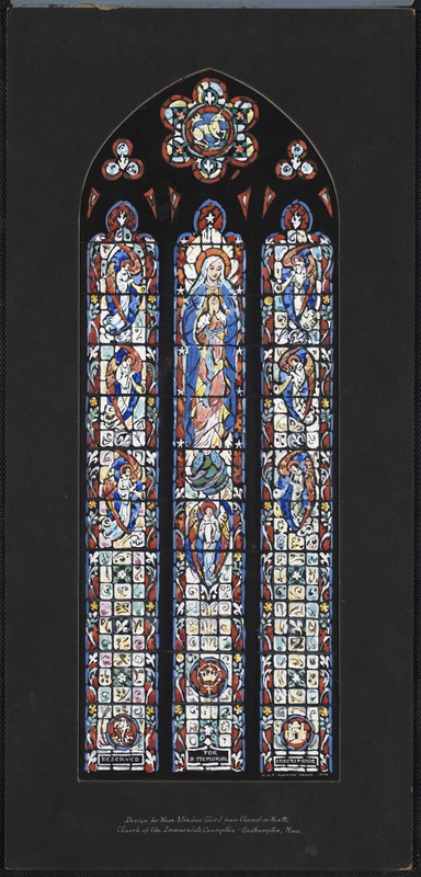 Design for nave window third from chancel on north, Church of the Immaculate Conception, Easthampton, Mass.