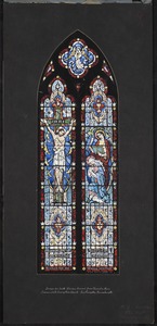 Design for south window second from chancel in nave, Immaculate Conception Church, Easthampton, Massachusetts
