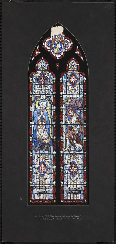 Design for north nave window fifth from the chancel, Immaculate Conception Church, Easthampton, Mass.