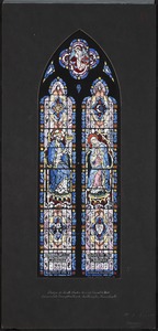 Design for south window nearest chancel in nave, Immaculate Conception Church, Easthampton, Massachusetts