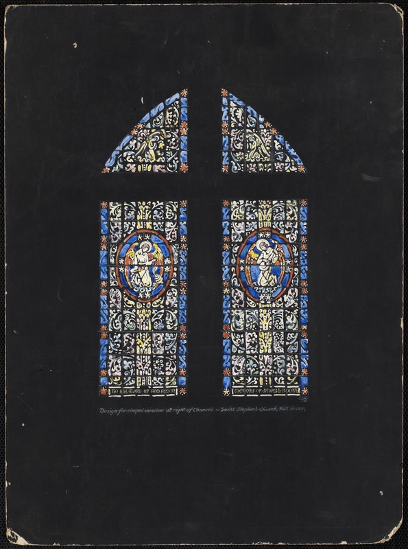 Design for chapel window at right of chancel, Saint Stephen's Church, Fall River