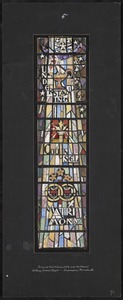 Understanding, counsel, matrimony. Design for east window fifth from chancel, Bethany Convent Chapel, Framingham, Massachusetts