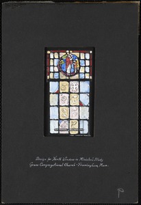 Design for north window in minister's study, Grace Congregational Church, Framingham, Mass.