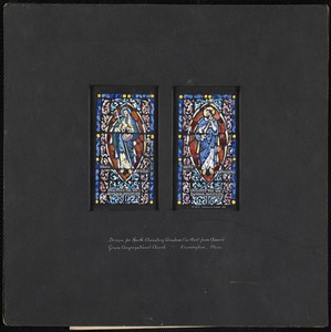 Design for north clerestory window farthest from chancel, Grace Congregational Church, Framingham, Mass.