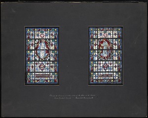 Designs for windows at either side of the altar in the chapel, First Baptist Church, Haverhill, Massachusetts