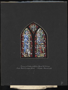 Design for southeast aisle window nearest the entrance, Saint Paul's Episcopal Church, Holyoke, Massachusetts