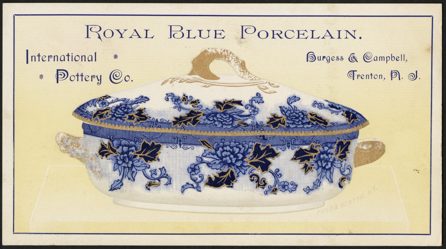 Royal blue porcelain. International Pottery Co. Burgess & Campbell, Trenton, N. J.