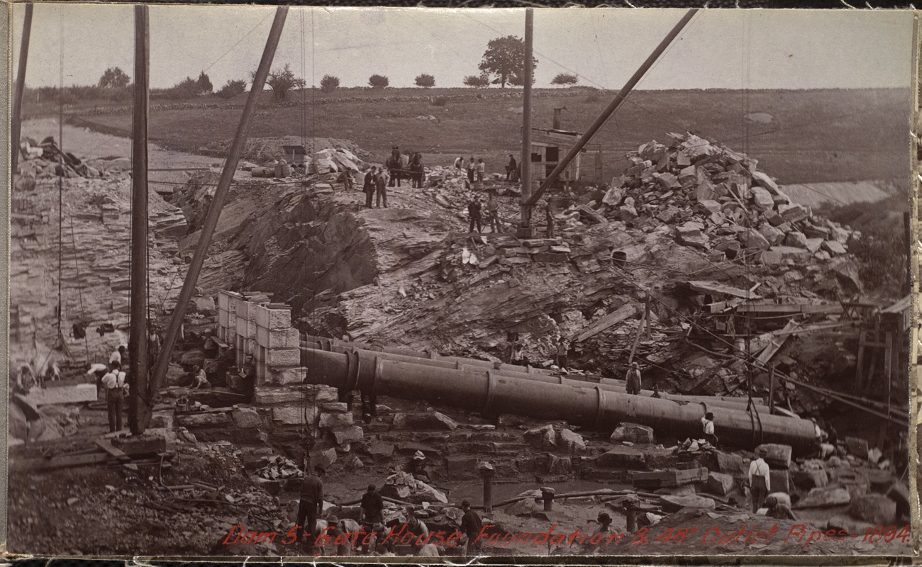 Sudbury Department, Sudbury Dam, gatehouse foundation and 48inch