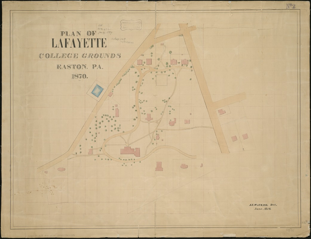 Plan of Lafayette College grounds Easton, Pa