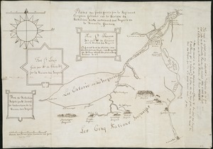 Plans des forts faicts par le Regiment Carignan Salieres sur la Riviere de Richilieu dicte autrement des Iroquois en la Nouvelle France